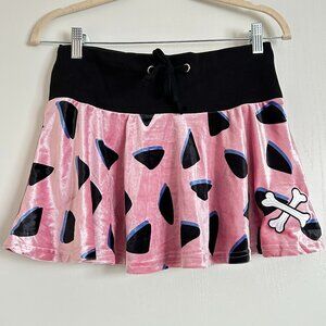 Dolls Kill X Hanna Barbera Primal Instincts Mini Skirt - Medium Pink Velvet